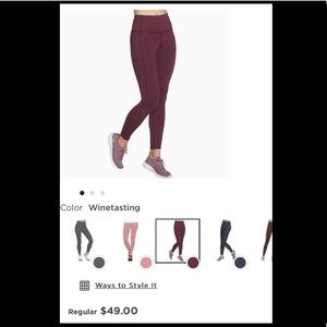 Burgundy ankle leggings